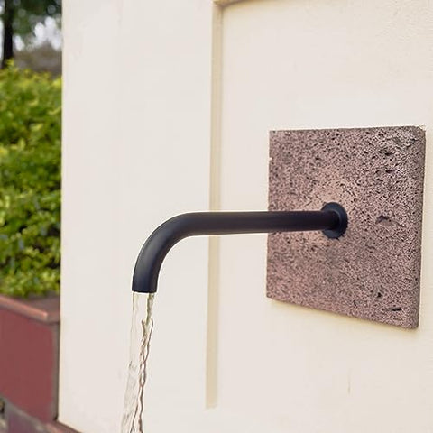 Solid Brass Made Exquisite Handcrafted Waterfall Fishhook Spout for Landscape, Water Fountain Spout Scupper Luxury Decoration for Pools, Ponds, Water Walls (Black)