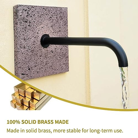 Solid Brass Made Exquisite Handcrafted Waterfall Fishhook Spout for Landscape, Water Fountain Spout Scupper Luxury Decoration for Pools, Ponds, Water Walls (Black)