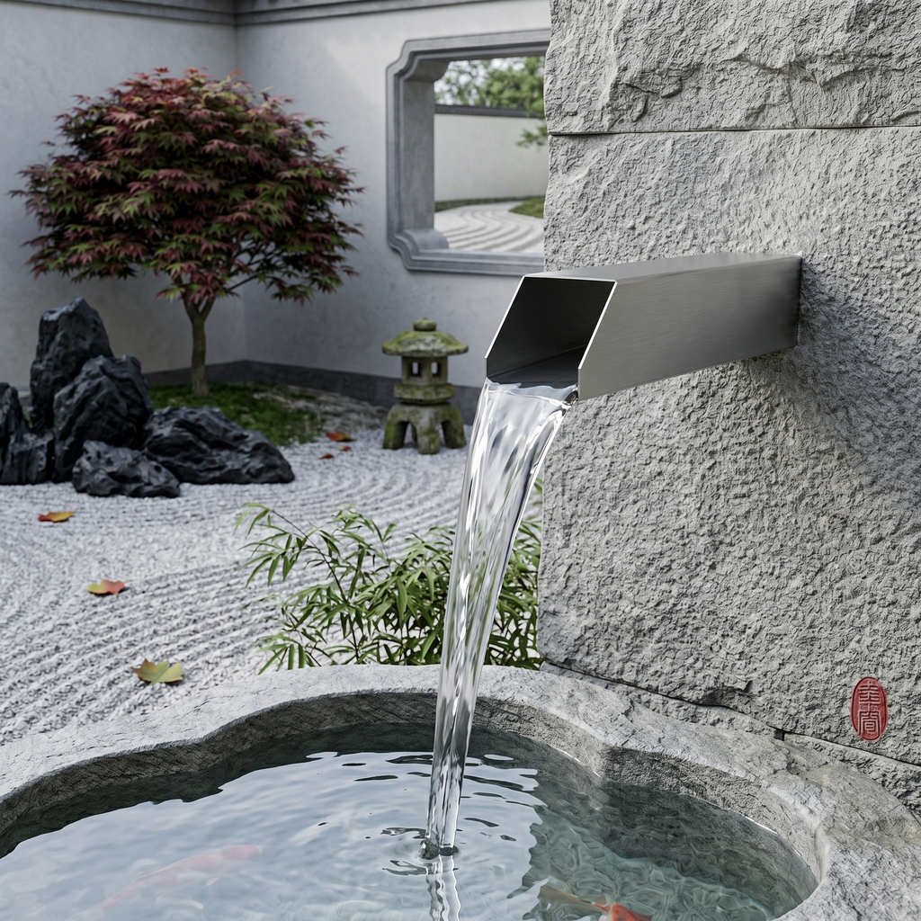 Square Stainless Steel Waterfall Spout & Spillway Scupper