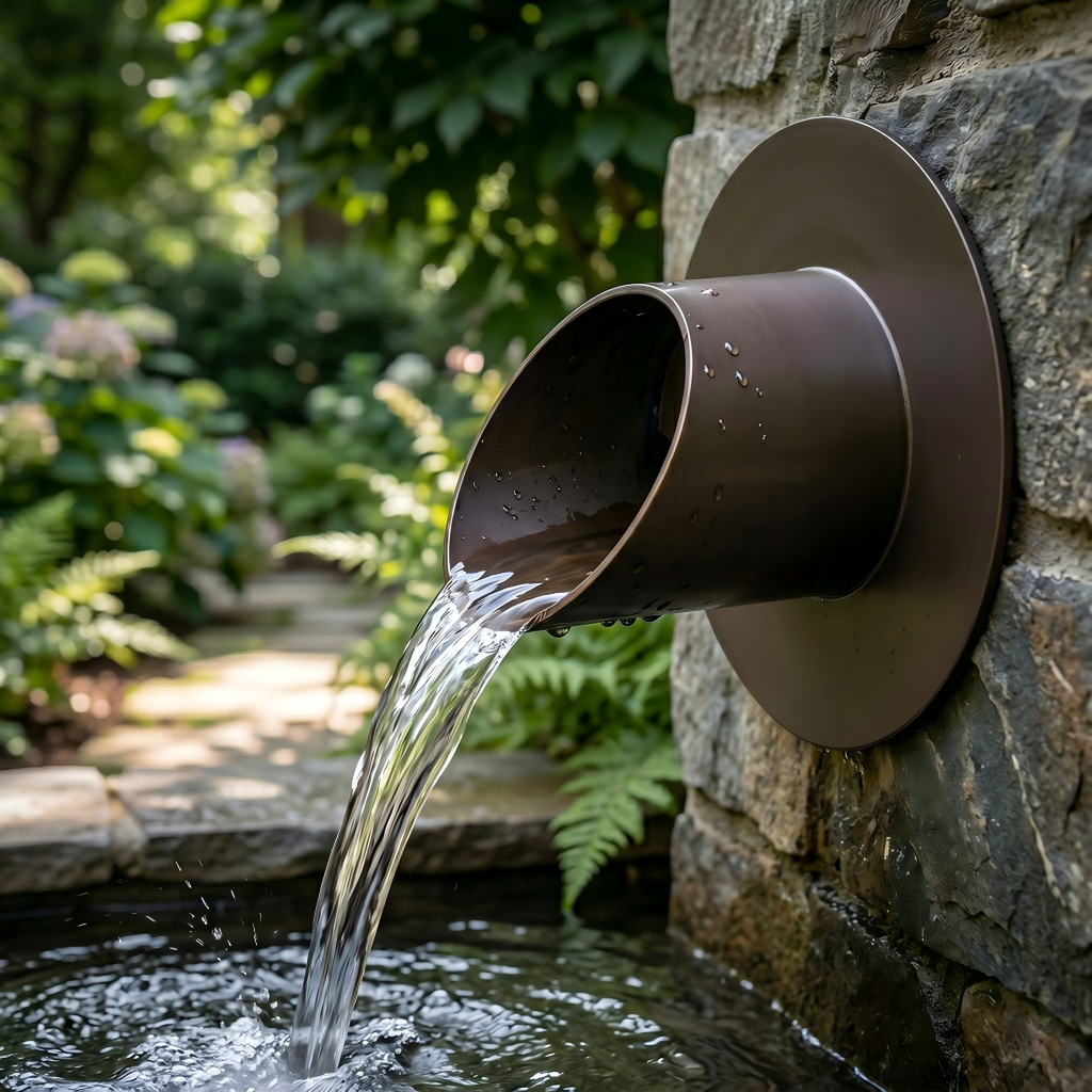 PONDO 316 Stainless Steel Fountain Splash Guard Ring – Outdoor Water Feature Splash Reduction Ring for Ponds & Garden Fountains