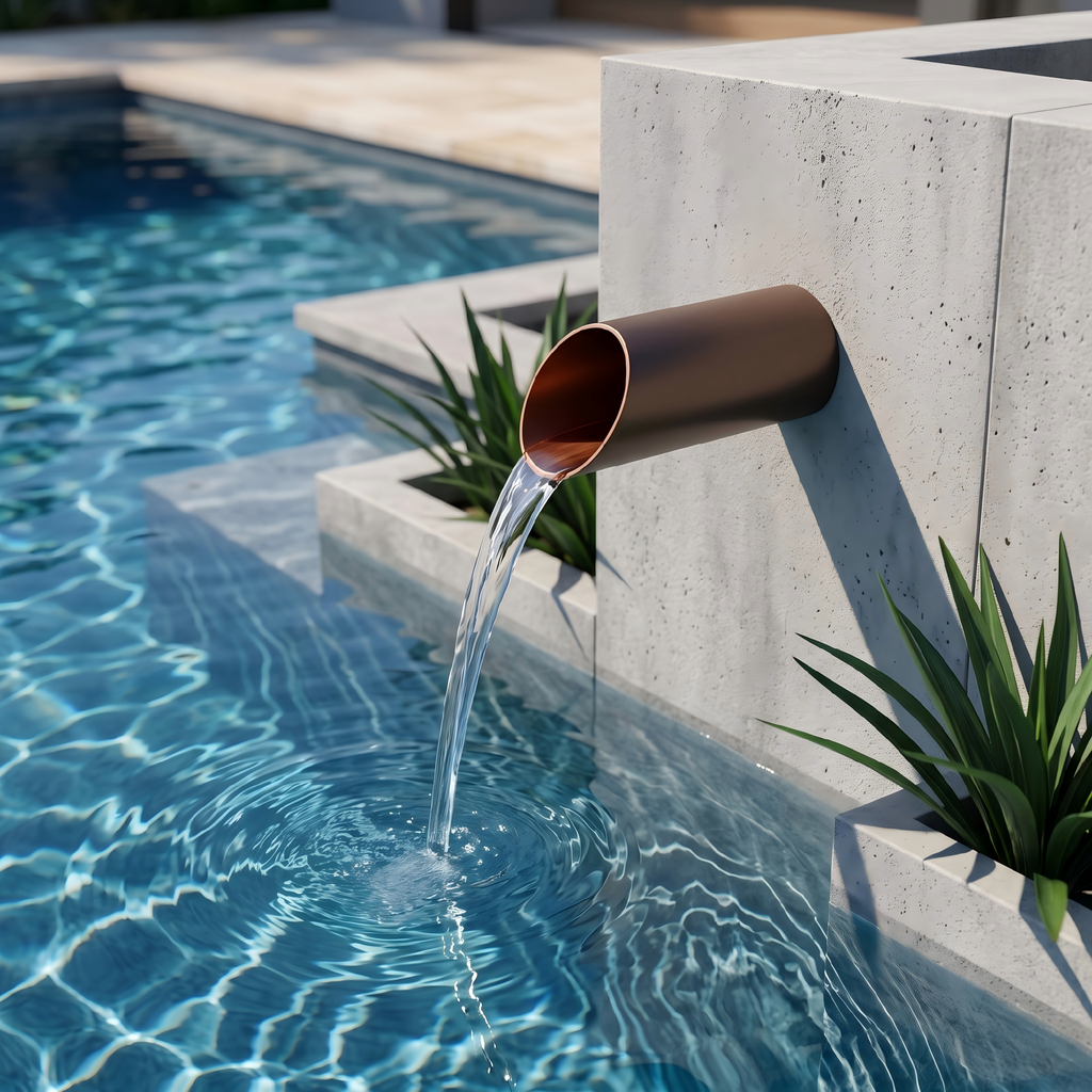 Stainless Steel Waterfall Spout, 12" Long Spillway Scupper