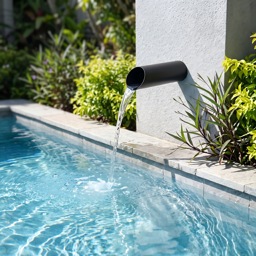 Stainless Steel Waterfall Spout, 12" Long Spillway Scupper