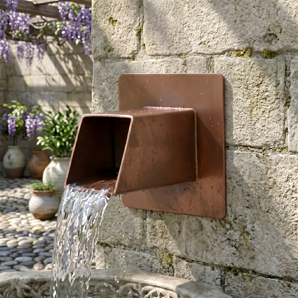 2 Inch 316 Stainless Steel Square Water Fountain Spout