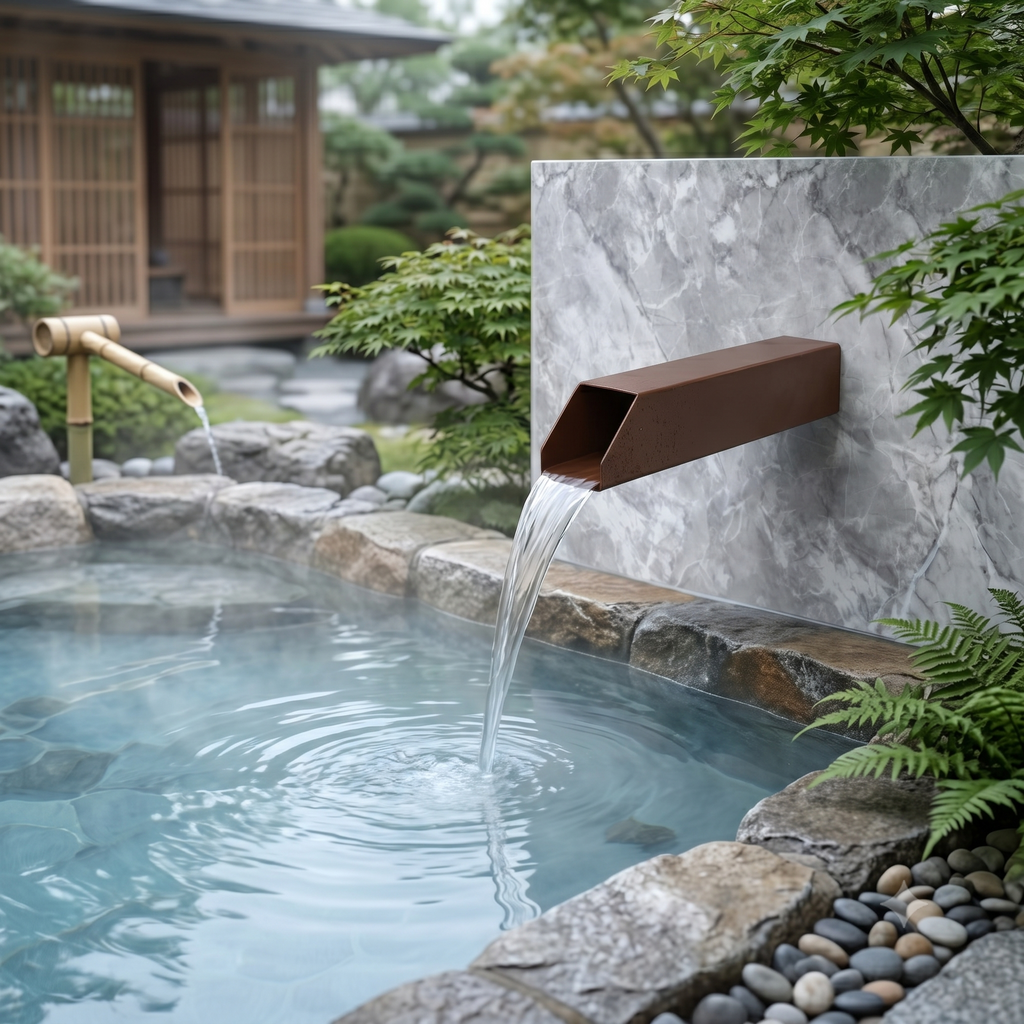 Square Stainless Steel Waterfall Spout & Spillway Scupper