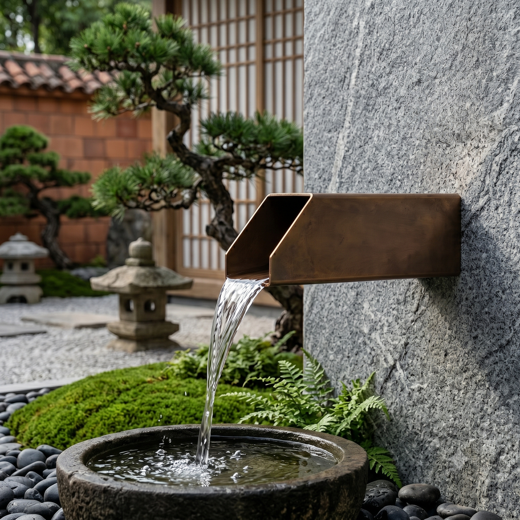 Square Stainless Steel Waterfall Spout & Spillway Scupper