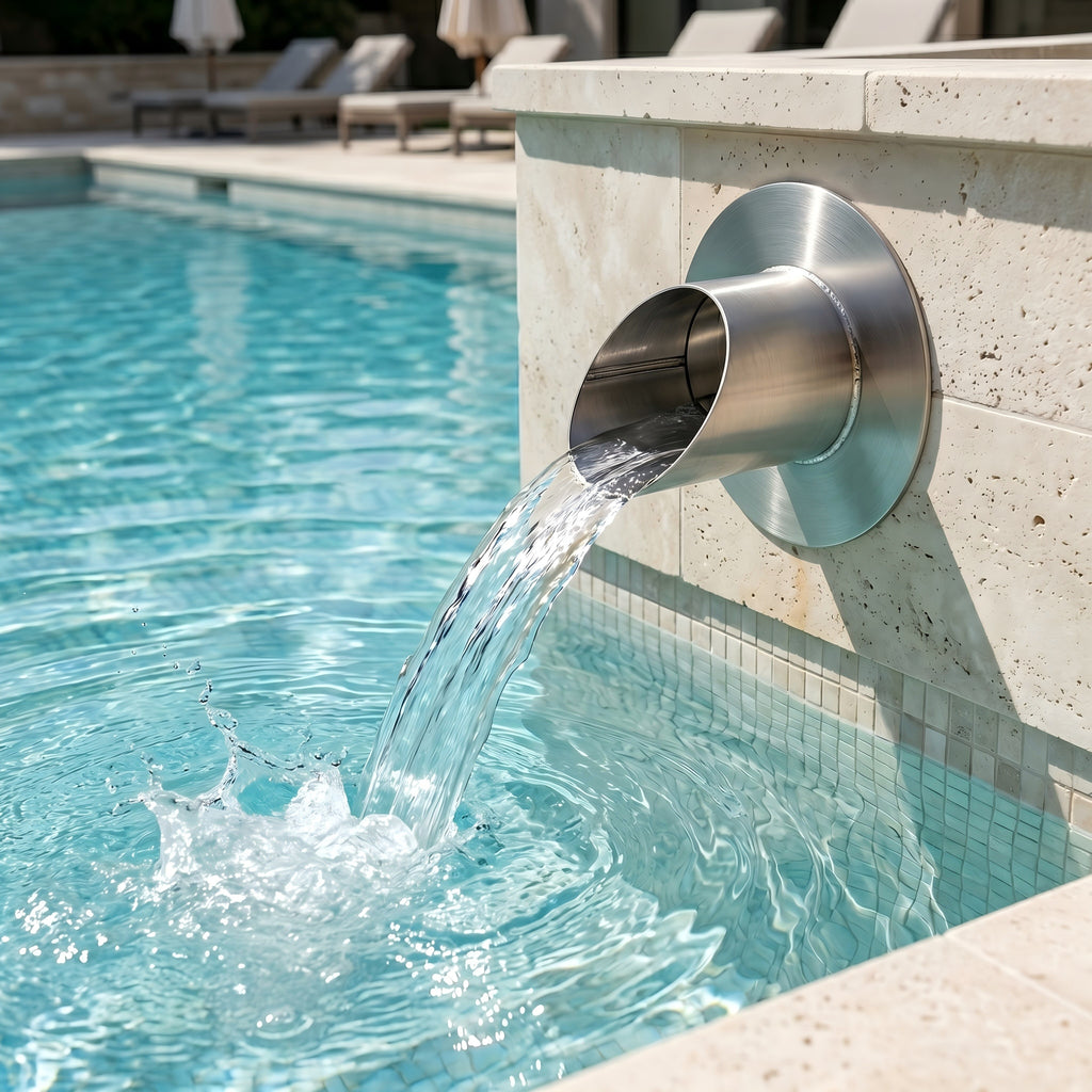 PONDO 316 Stainless Steel Fountain Splash Guard Ring – Outdoor Water Feature Splash Reduction Ring for Ponds & Garden Fountains