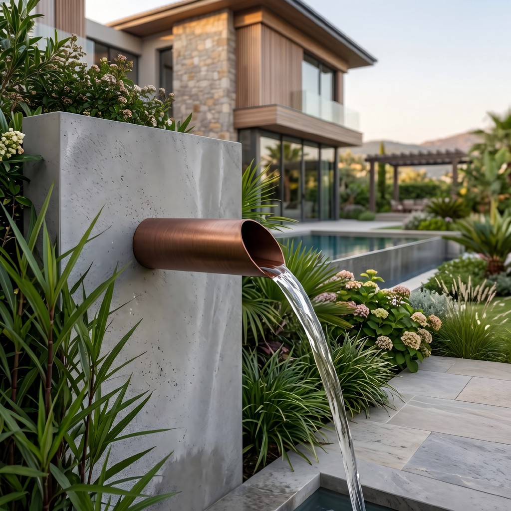 Stainless Steel Waterfall Spout, 12" Long Spillway Scupper