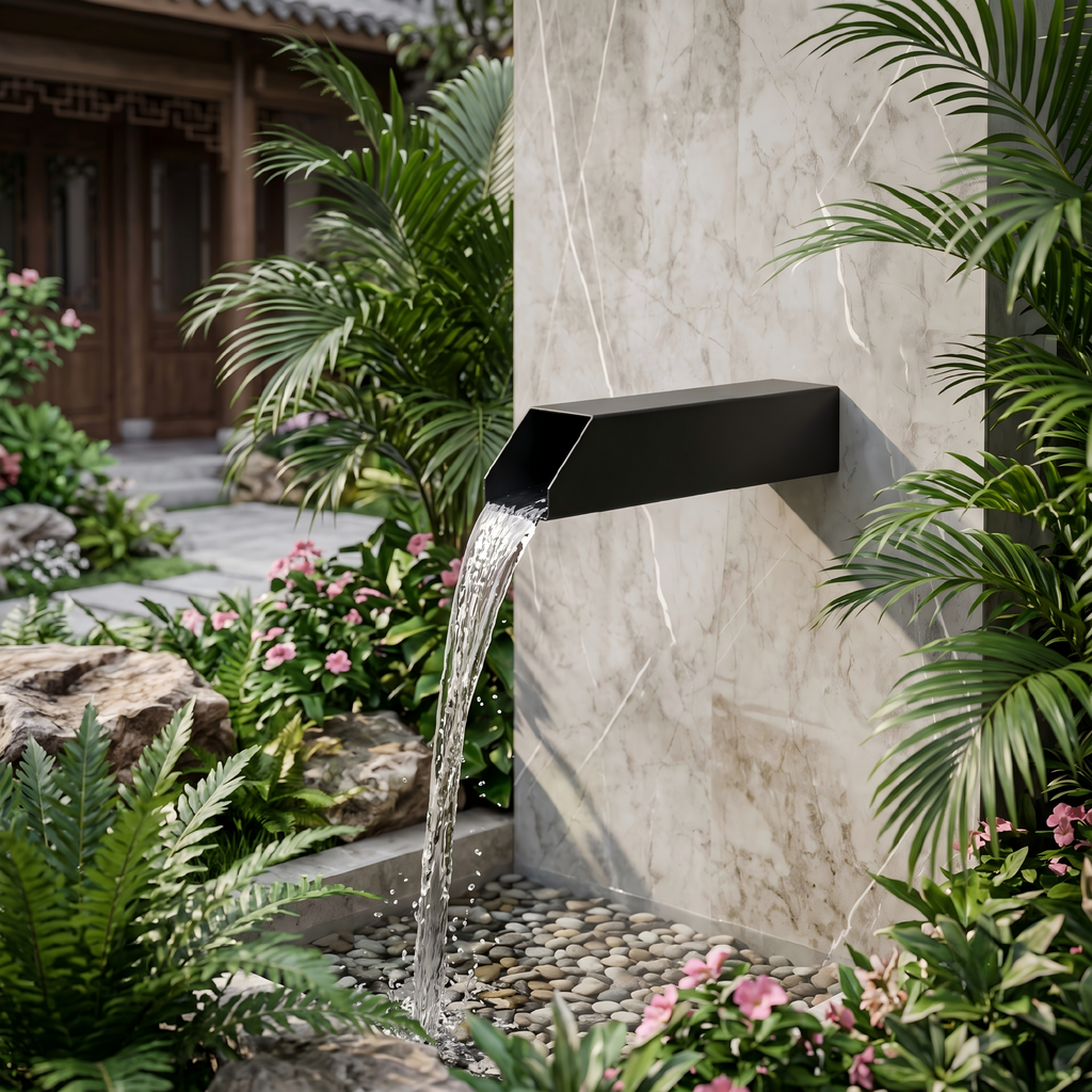 Square Stainless Steel Waterfall Spout & Spillway Scupper