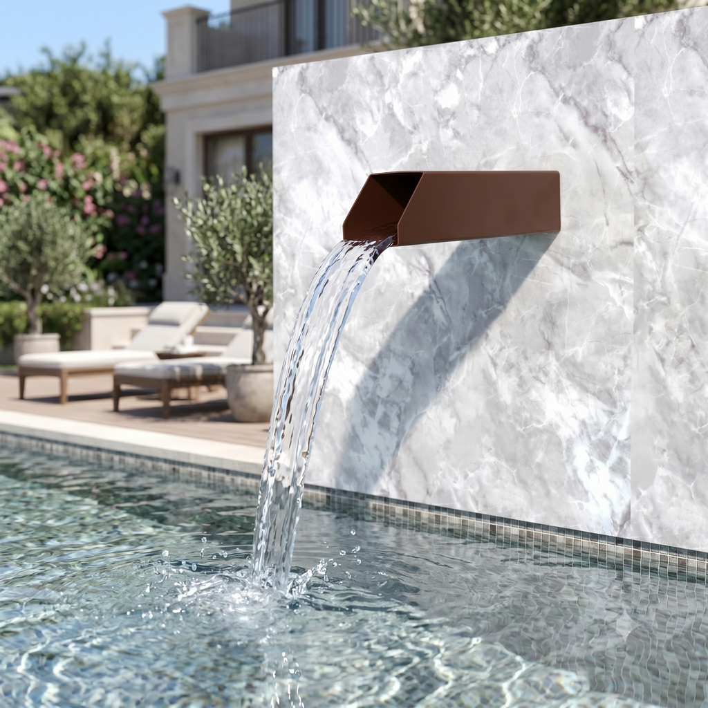 Square Stainless Steel Waterfall Spout & Spillway Scupper