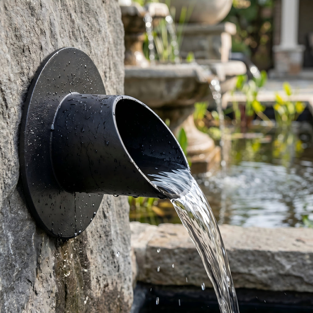 PONDO 316 Stainless Steel Fountain Splash Guard Ring – Outdoor Water Feature Splash Reduction Ring for Ponds & Garden Fountains