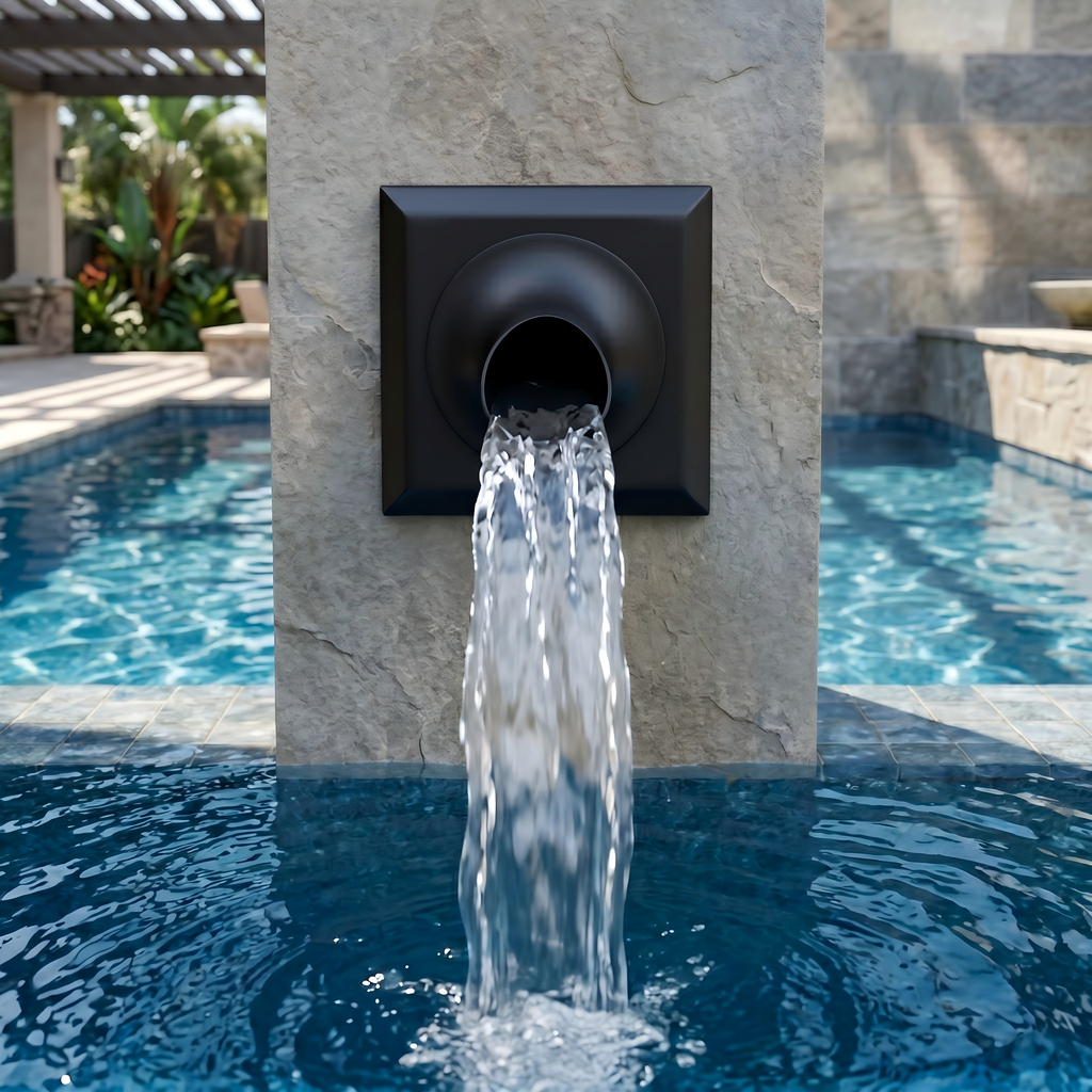 Round Water Fountain Spout & Spillway Scupper