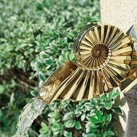 Solid Brass Made Exquisite Handcrafted Waterfall Spout for Landscape, Water Fountain Spout Scupper Luxury Decoration for Pools, Ponds, Water Walls (HL-Y)