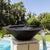 PONDO 20" Round Garden Water Bowl, Stainless Steel Spilling Water Feature for Outdoor Ponds, and Other Landscaped Areas (Antique Brown Coated)