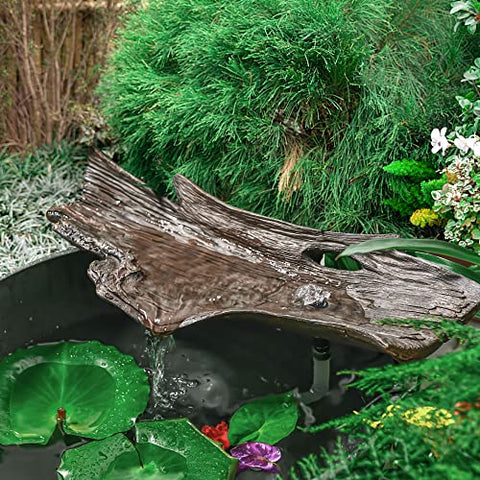 20 Inch Wide Artificial Polyresin Cork Bark Fountain DIY Waterfall Fountain with Pump for Outdoor, Indoor, Garden, Office (Cork Bark)